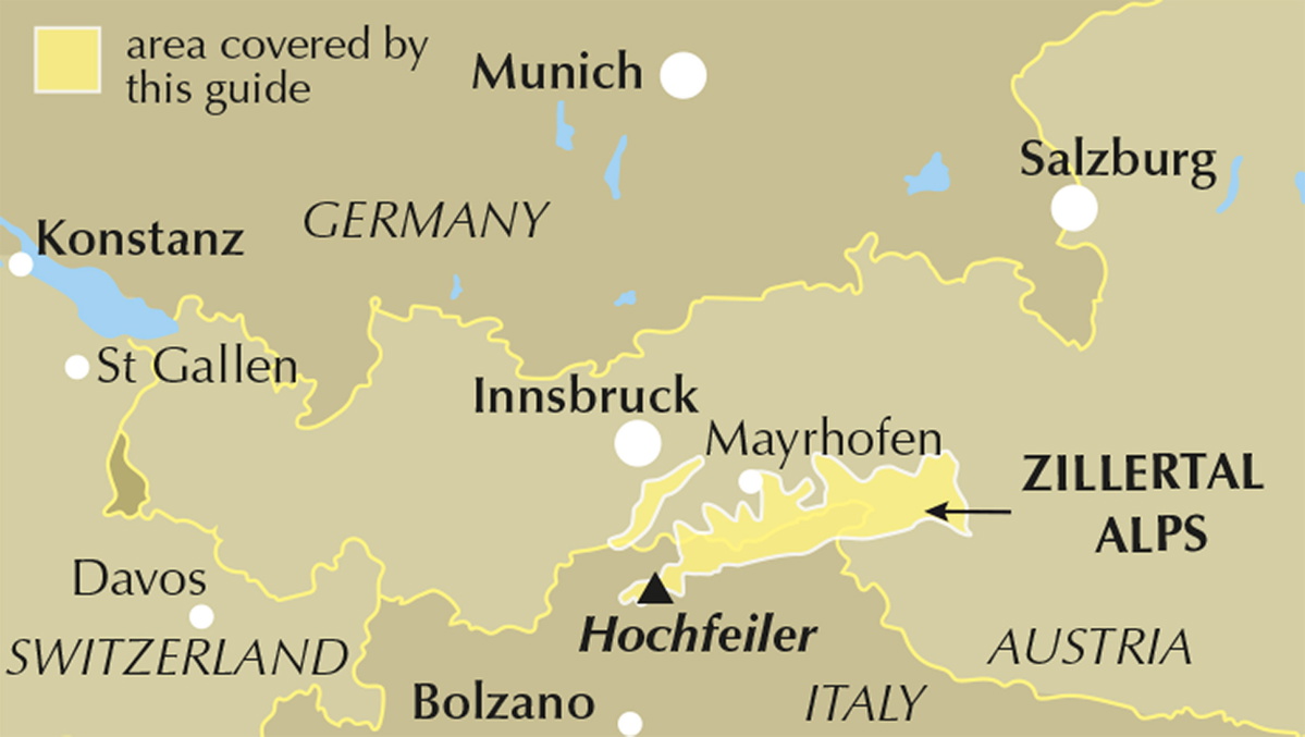Trekking in austrias zillertal alps location map