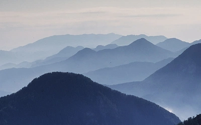 Looking east from Storžic in early morning light