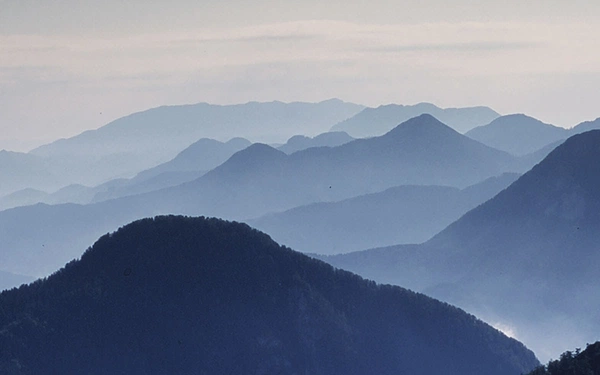 Looking east from Storžic in early morning light