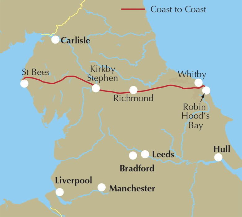 Walking the coast to coast path location map