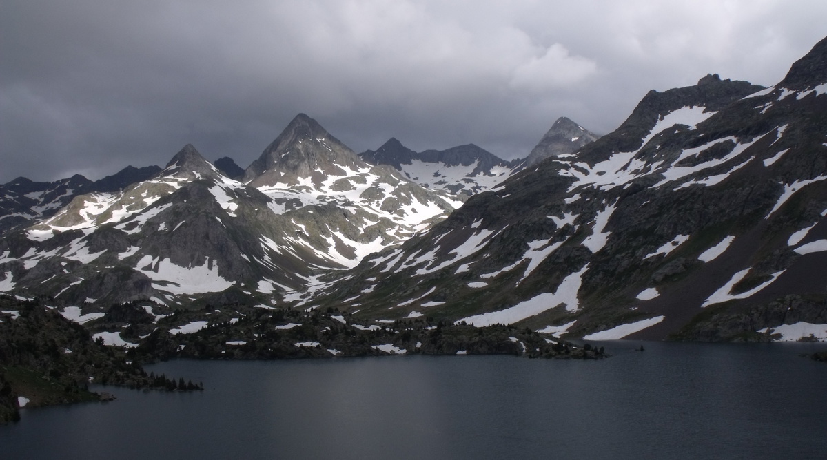 Storm Building Over  Infierno Peaks Over  Ibon De  Respomuso  Gr11  Pyrenees