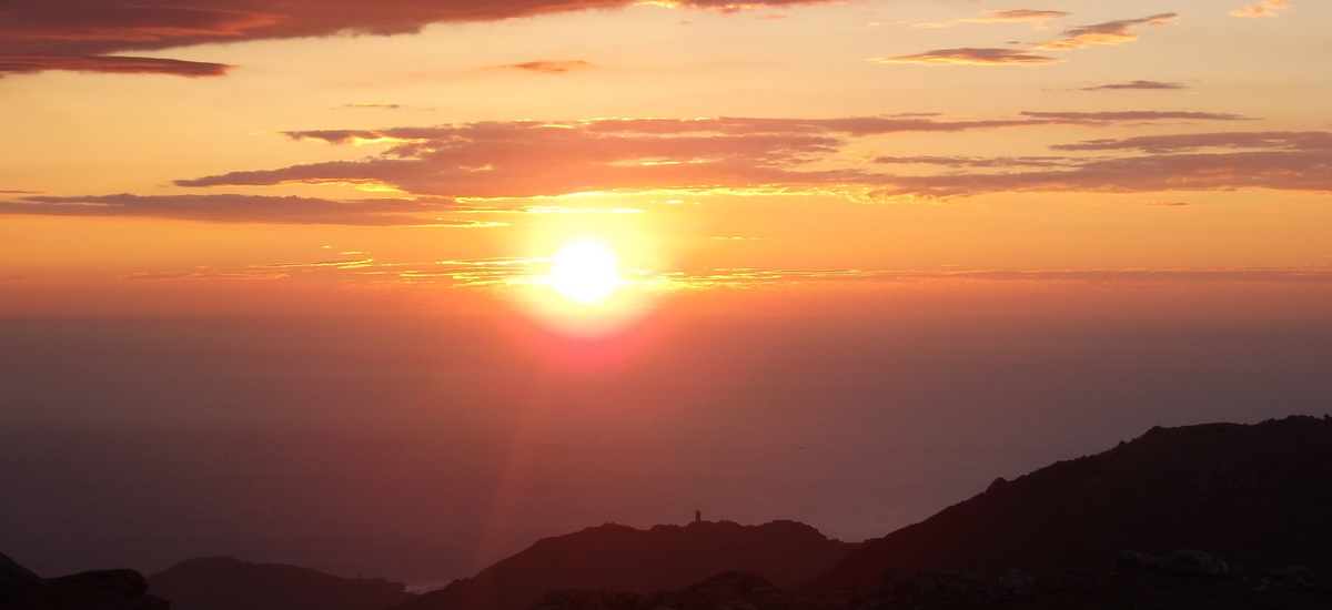 Sunrise Over  Mediterranean From Camp On  Pic Des  Quatre  Termes  Gr10