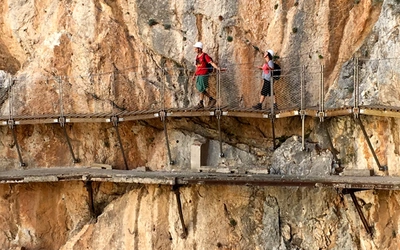 The Old And New Walkways Clinging To The Cliff