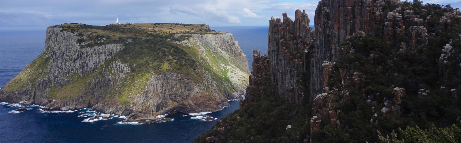 Looking Back At The Spectaular Cape Pillar And Tasman Island
