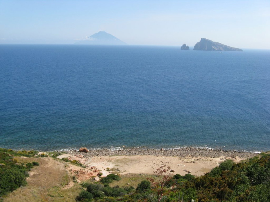 Lovers Beach Looking Towards Stromboli And Basiluzzo