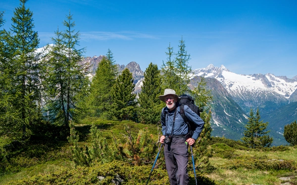 Kev in his element in the Alps