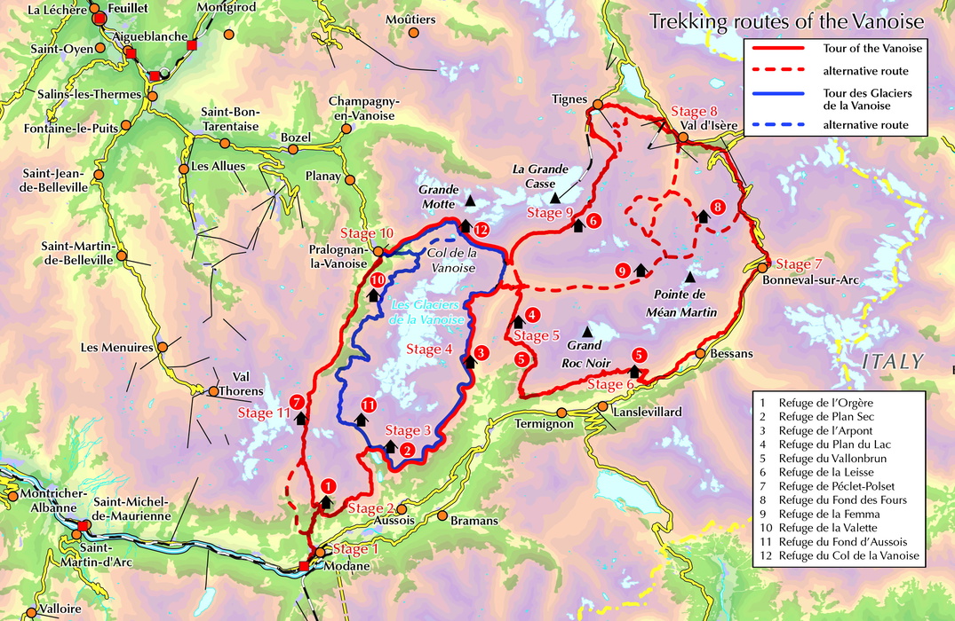 Vanoise treks map copy