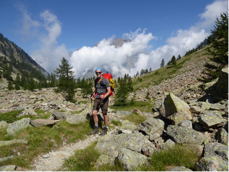 Approaching Rifugio Morelli Buzzi in the southern Italian Alps day 51 of the trek